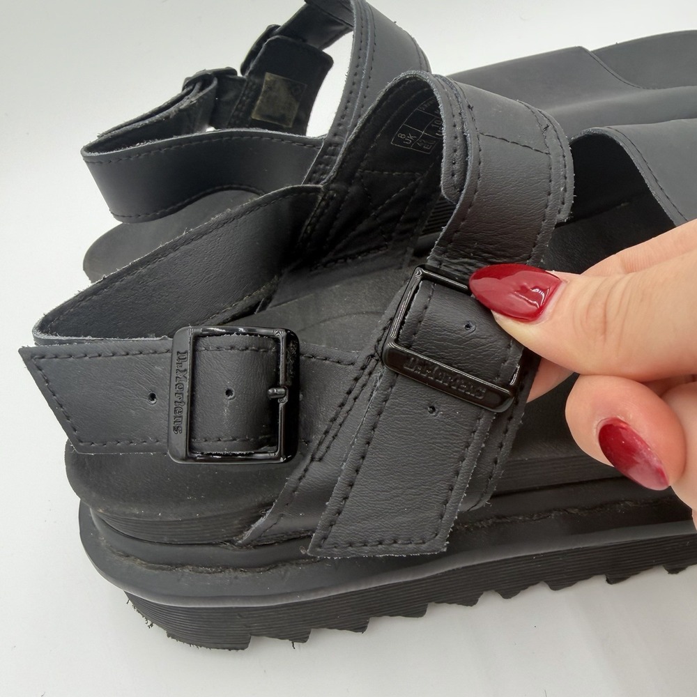 Dr. Martens Voss Black Chunky Platform Sandals Grunge Goth Alt Edgy 10 - Picture 4 of 10